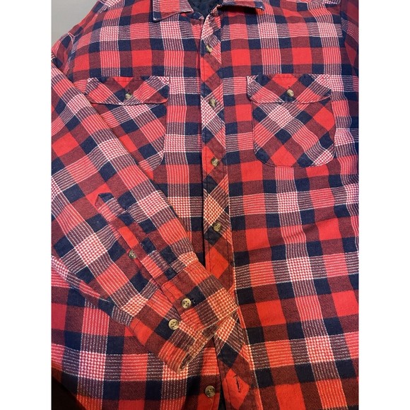 Vintage Northwest Territory Red Plaid Flannel Quilted Lined Shirt Jacket Men L - Picture 6 of 6